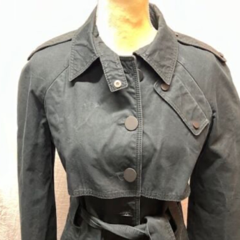 Stella McCartney Black Trench Coat sz 42 M - Picture 7 of 8